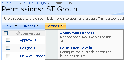 Permission level